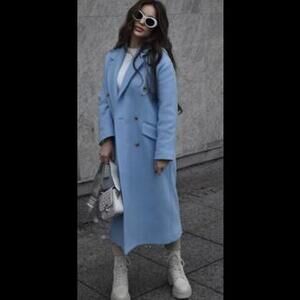 GB12 ZARA NEW SKY BLUE OVERSIZED COAT, XL